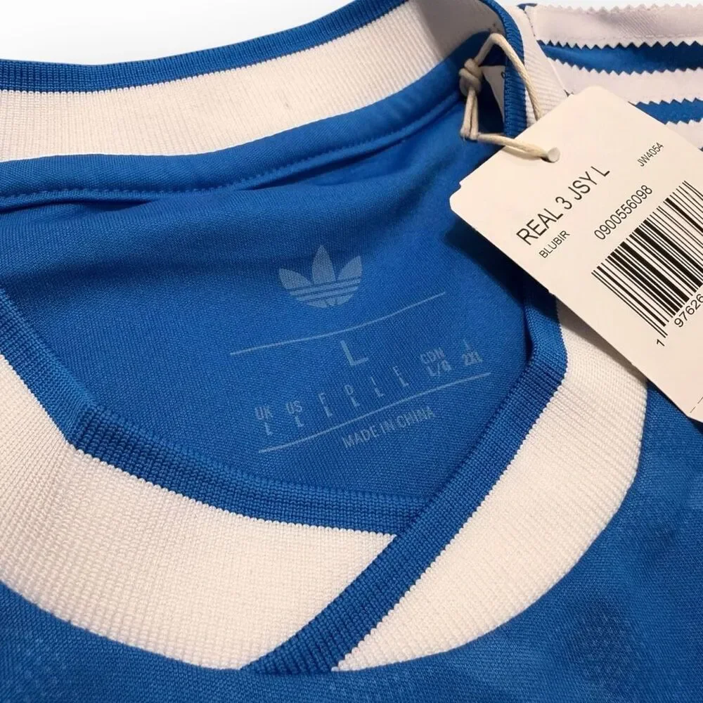 Adidas Real Madrid 25/26 Blue Long Sleeve Third Jersey JW4054 Mens size L New